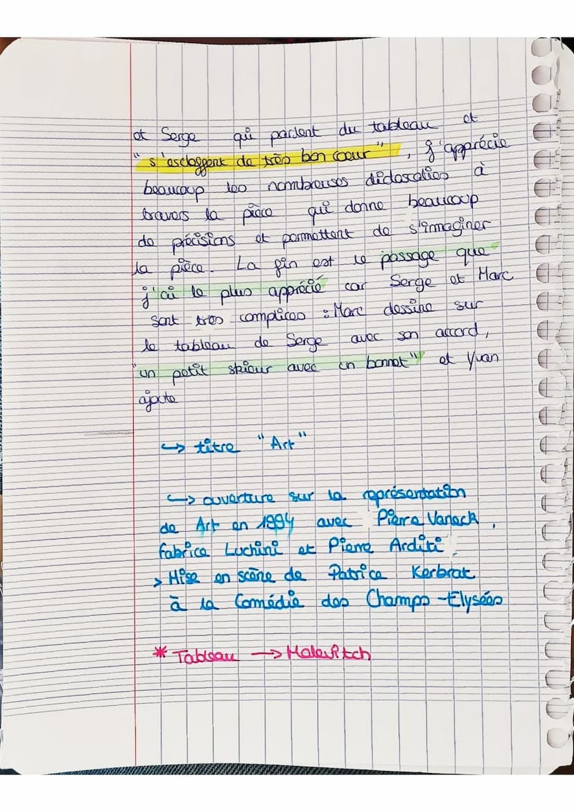 "Art"
Présentation de l'auteur :
Yasmina Roza est cre dramaturge
romandière contemporaine dont la production
récits et comano
scène le ridic