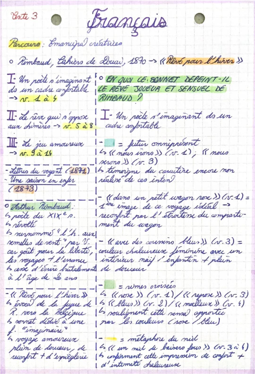 = futur
= métaphore
= répéti
= participe pavé = allitera
== gérondis
+= monom P.
= comparaison
Texte 3 RÊVÉ POUR L'HIVER
12 imagina d'un pro