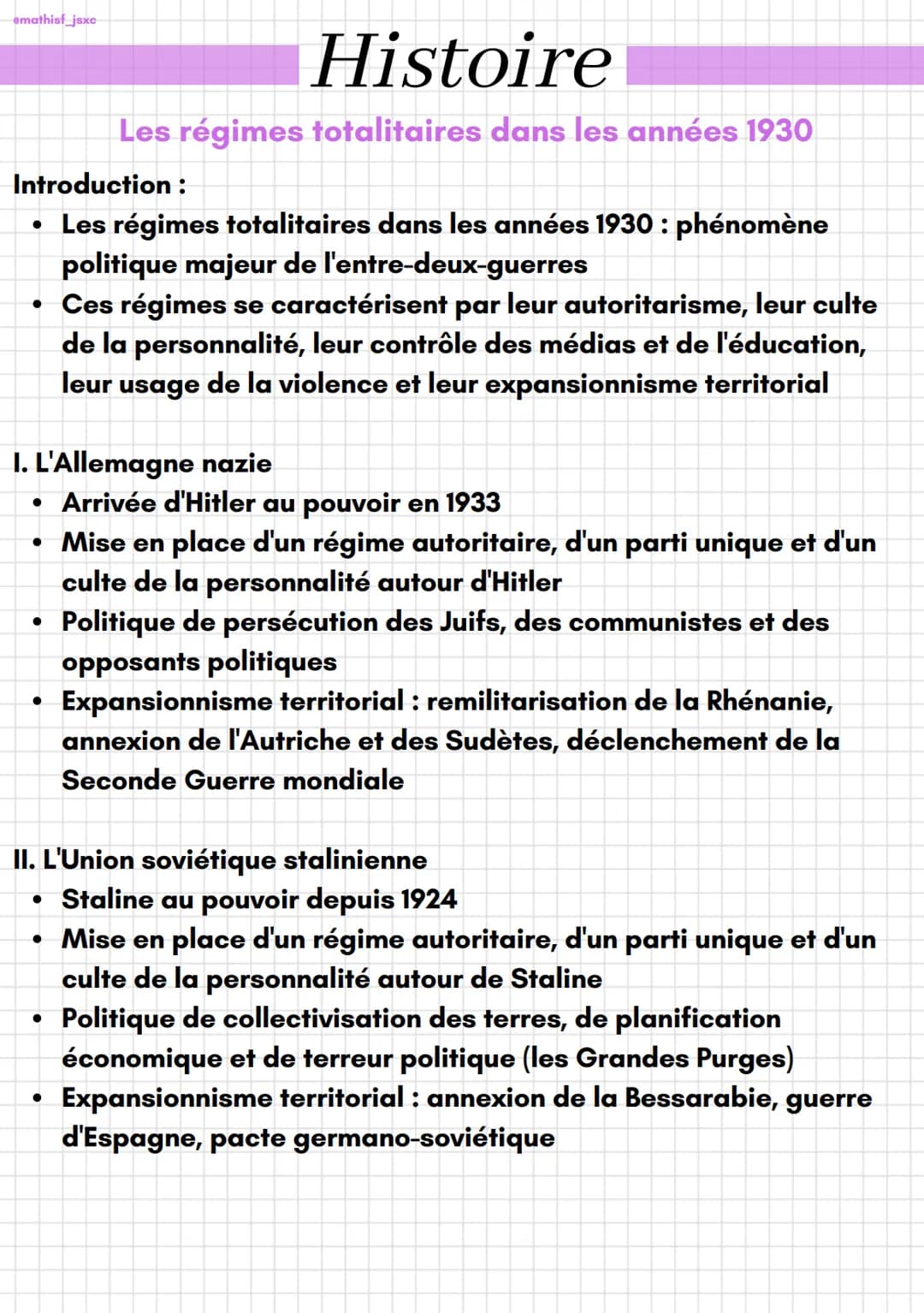 emathisf_jsxc
Introduction :
• Les régimes totalitaires dans les années 1930 : phénomène
politique majeur de l'entre-deux-guerres
• Ces régi
