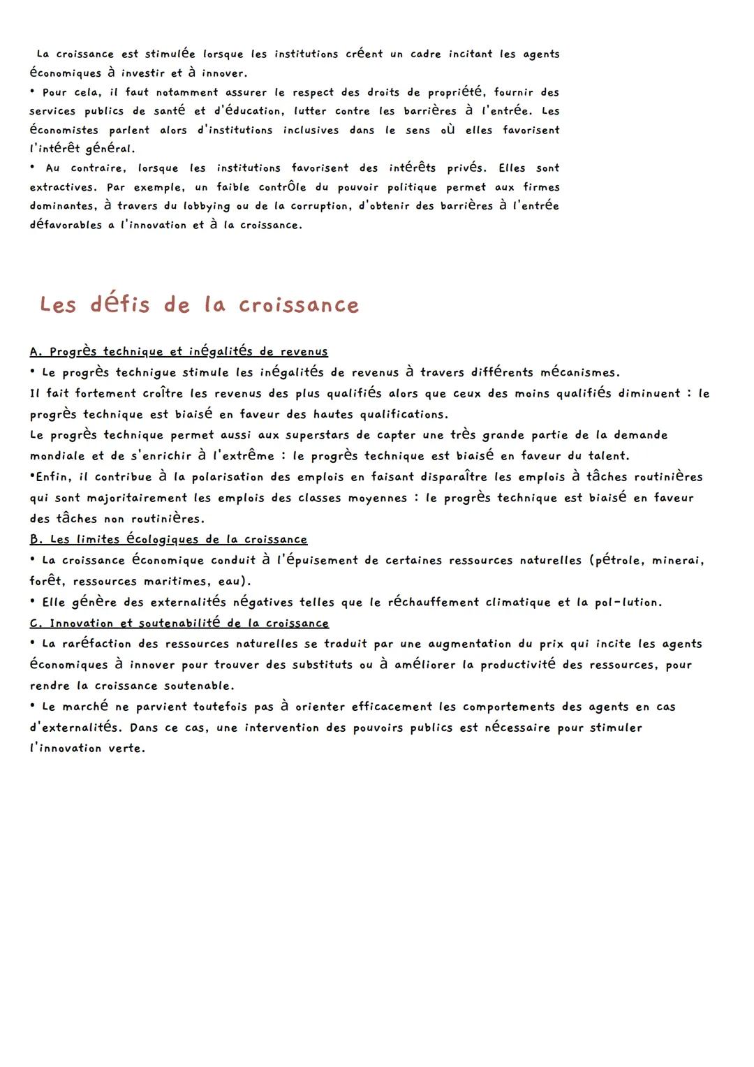 SES/THÈME 1 ÉCONOMIE
LES SOURCES ET LES LIMITES DE LA
CROISSANCE ÉCONOMIQUE
Croissance economique
Augmentation de la production de bien et d