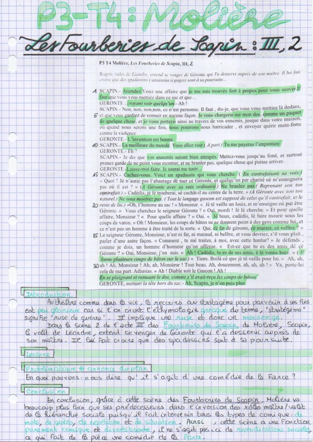 # P3-T4:Molière
Les Fourberies de Scapin: III, 2

P3 T4 Molière. Les Fourberies de Scapin, 111, 2

Scapin, valet de Leandre, entend se venge