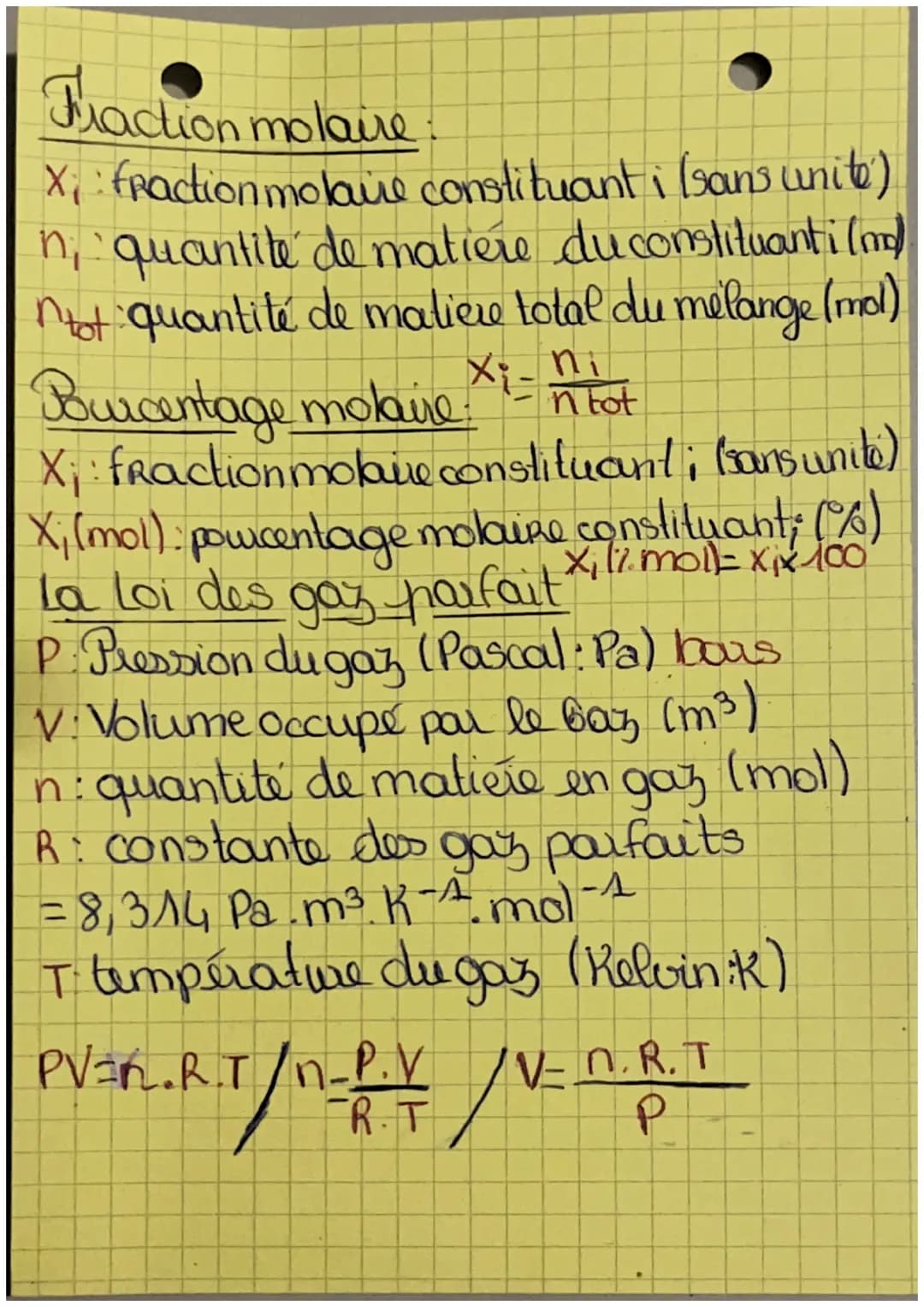 Formule à connaître
a
pour le Bac Chimie
。 Pour un coups pur, solide, liquide, gazeux
in quantité de matiere en mol
m: masse eng
M. Masse mo