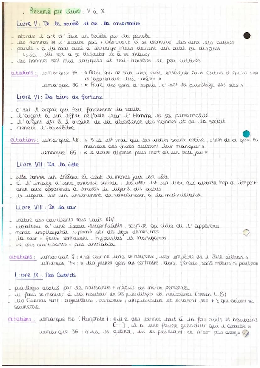 Les Caractères
Definitions des termes importants
caractères: portrait (satirique) qui se concentre aur un type humain ar social
al encore ou
