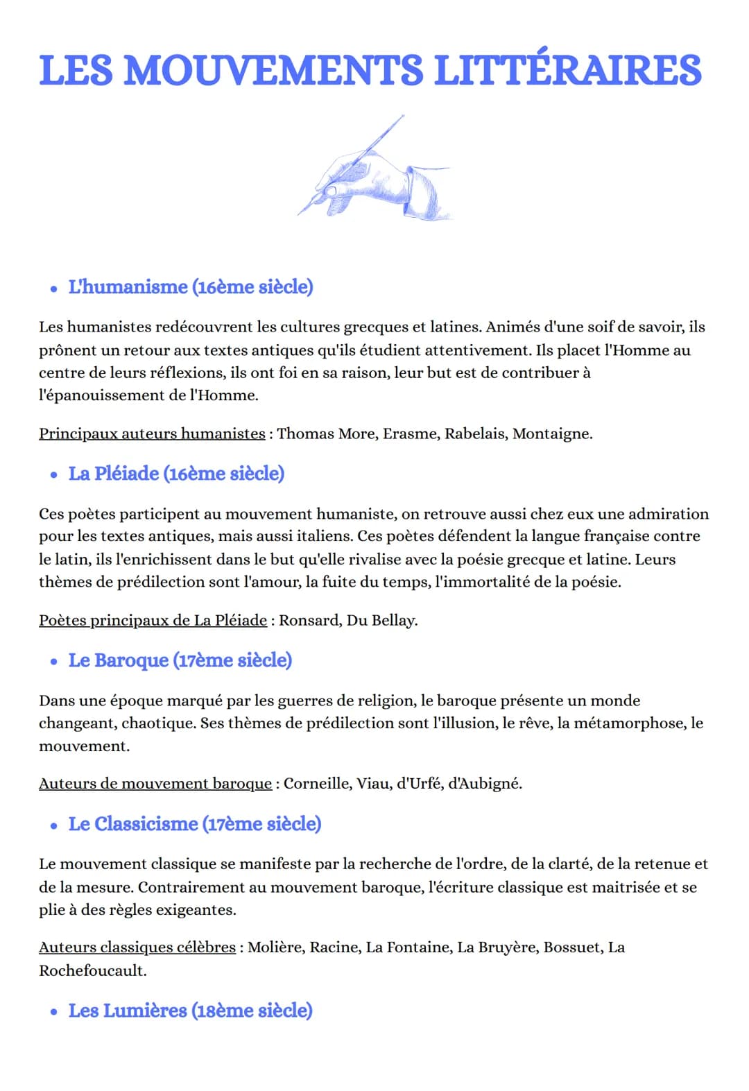 
<h2 id="lhumanisme16mesicle">L'Humanisme (16ème siècle)</h2>
<p>Les humanistes redécouvrent les cultures grecques et latines. Animés d'une 