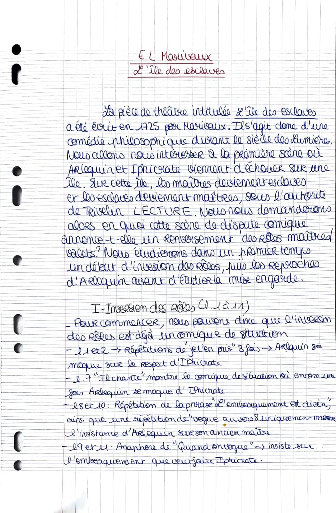 (
E.L. Marivaux
L'île des esclaves.
La pièce de theatre intitulée L'île des esclaves
a été évuit en 1725 por Marivaux. Il s'agit donc d'une
