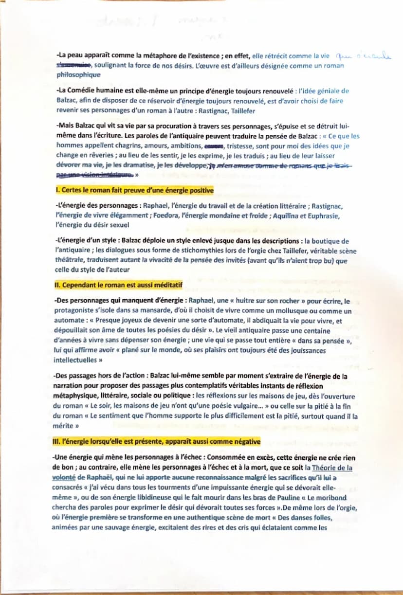 La peau de chagin
Roman
Arguments et citations:
I. L'énergie représente le « pouvoir de la création >>
Dissert
-Le Talisman est un symbole d