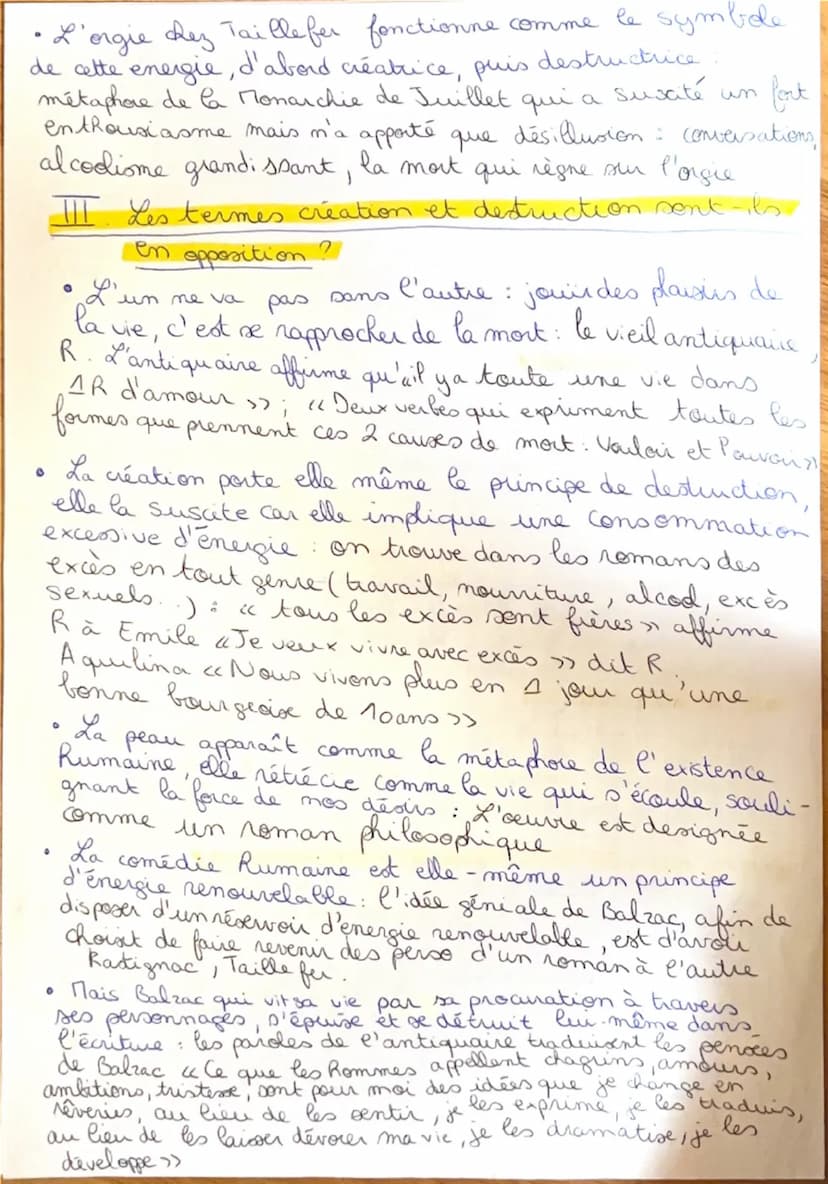 La peau de chagin
Roman
Arguments et citations:
I. L'énergie représente le « pouvoir de la création >>
Dissert
-Le Talisman est un symbole d