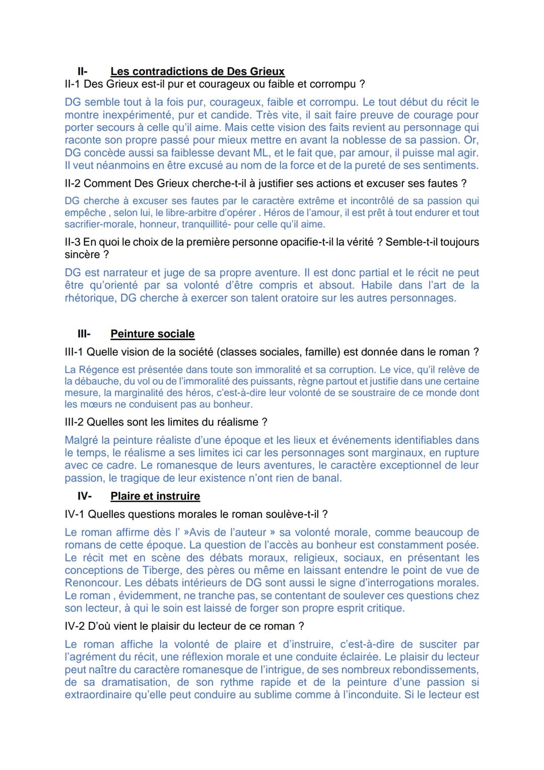 CARNET DE LECTURE SUR LE ROMAN MANON LESCAUT
Vous répondrez aux questions suivantes en veillant à illustrer vos réponses par des
citations.
