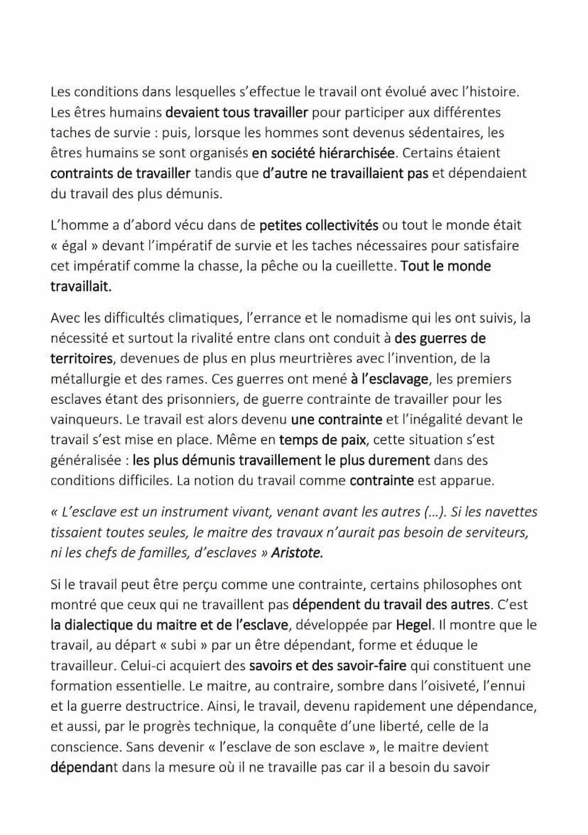 Le travail
1) Définition du travail
Dans la plupart des sociétés humaines actuelles, le travail est une nécessité
pour beaucoup d'êtres huma