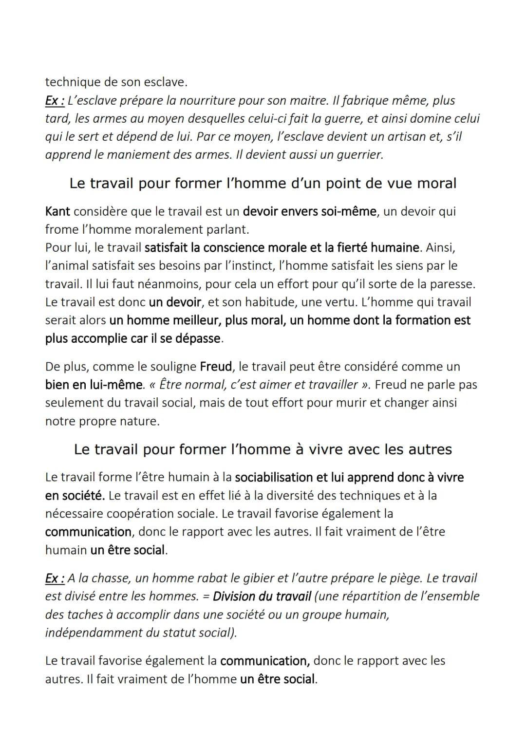 Le travail
1) Définition du travail
Dans la plupart des sociétés humaines actuelles, le travail est une nécessité
pour beaucoup d'êtres huma