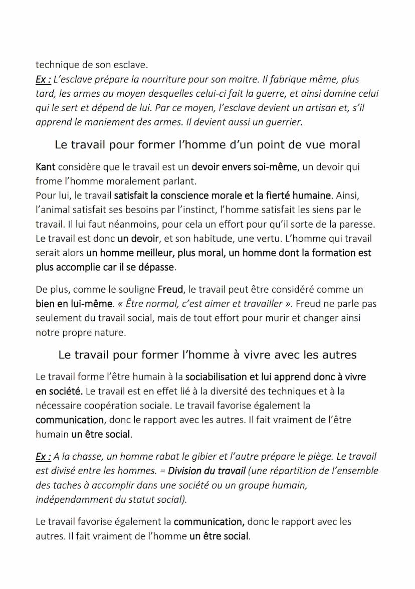 Le travail
1) Définition du travail
Dans la plupart des sociétés humaines actuelles, le travail est une nécessité
pour beaucoup d'êtres huma