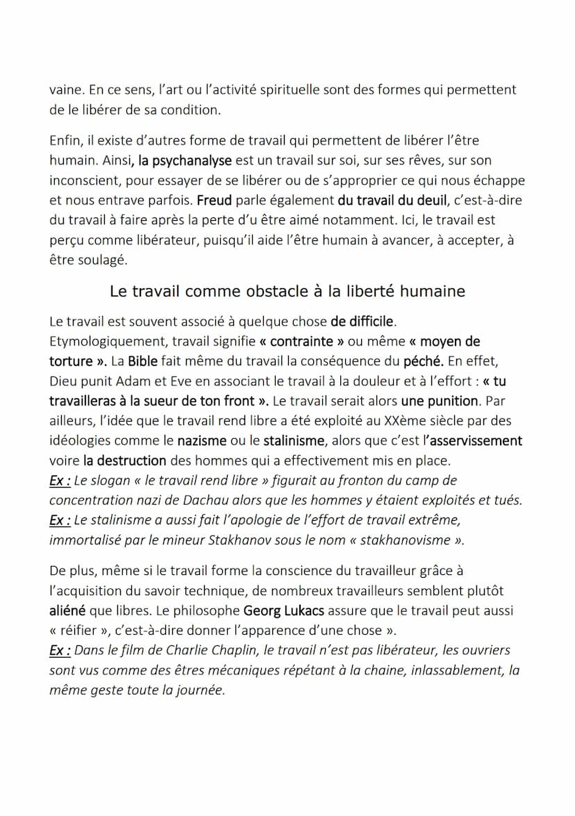 Le travail
1) Définition du travail
Dans la plupart des sociétés humaines actuelles, le travail est une nécessité
pour beaucoup d'êtres huma