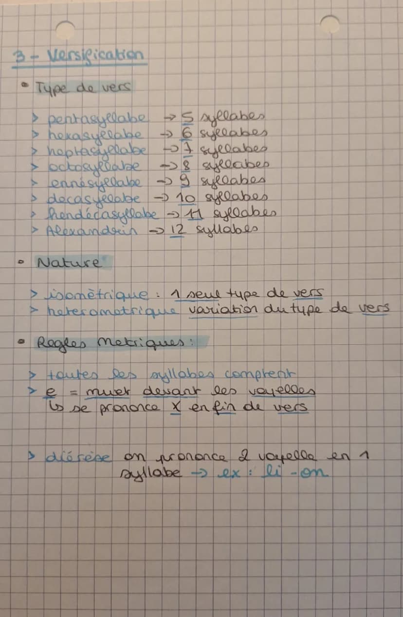--- OCR Start ---
Ca poesie
1- Les formes poétiques
• Formes fixes respecte une structure
> Rondeau I strophe de 13 vers avec refrain
> Ball
