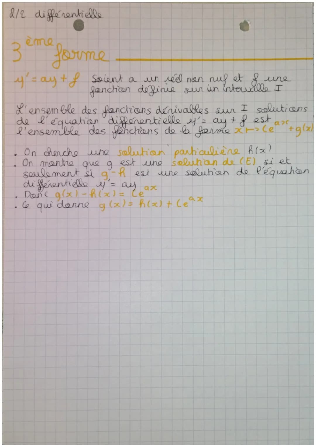 1/2
ÉQUATIONS
Différentielles
Definition
Une équation differentielle est une équation dent
l'inconnue est une fonction
Résoudre l'équation d