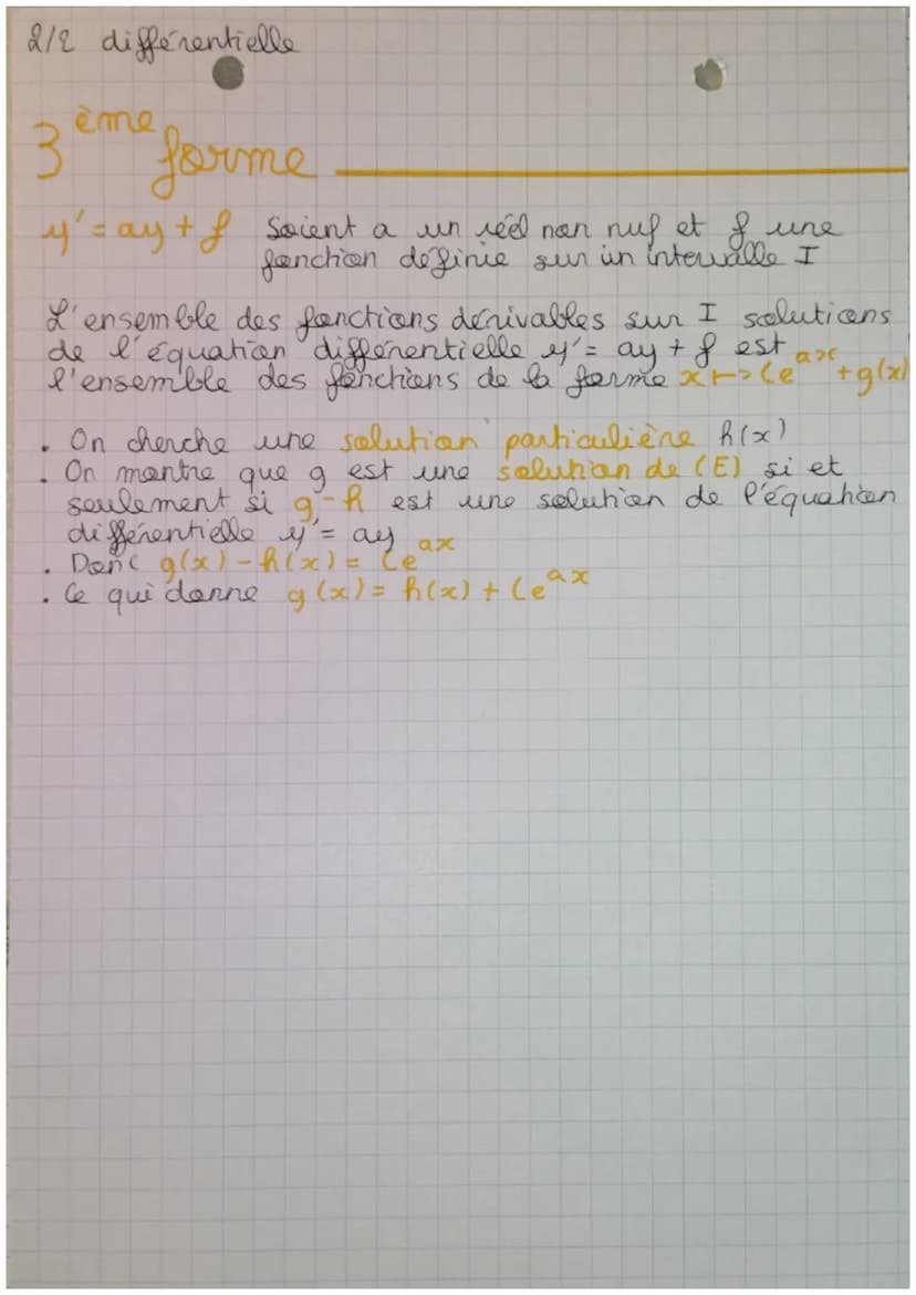1/2
ÉQUATIONS
Différentielles
Definition
Une équation differentielle est une équation dent
l'inconnue est une fonction
Résoudre l'équation d
