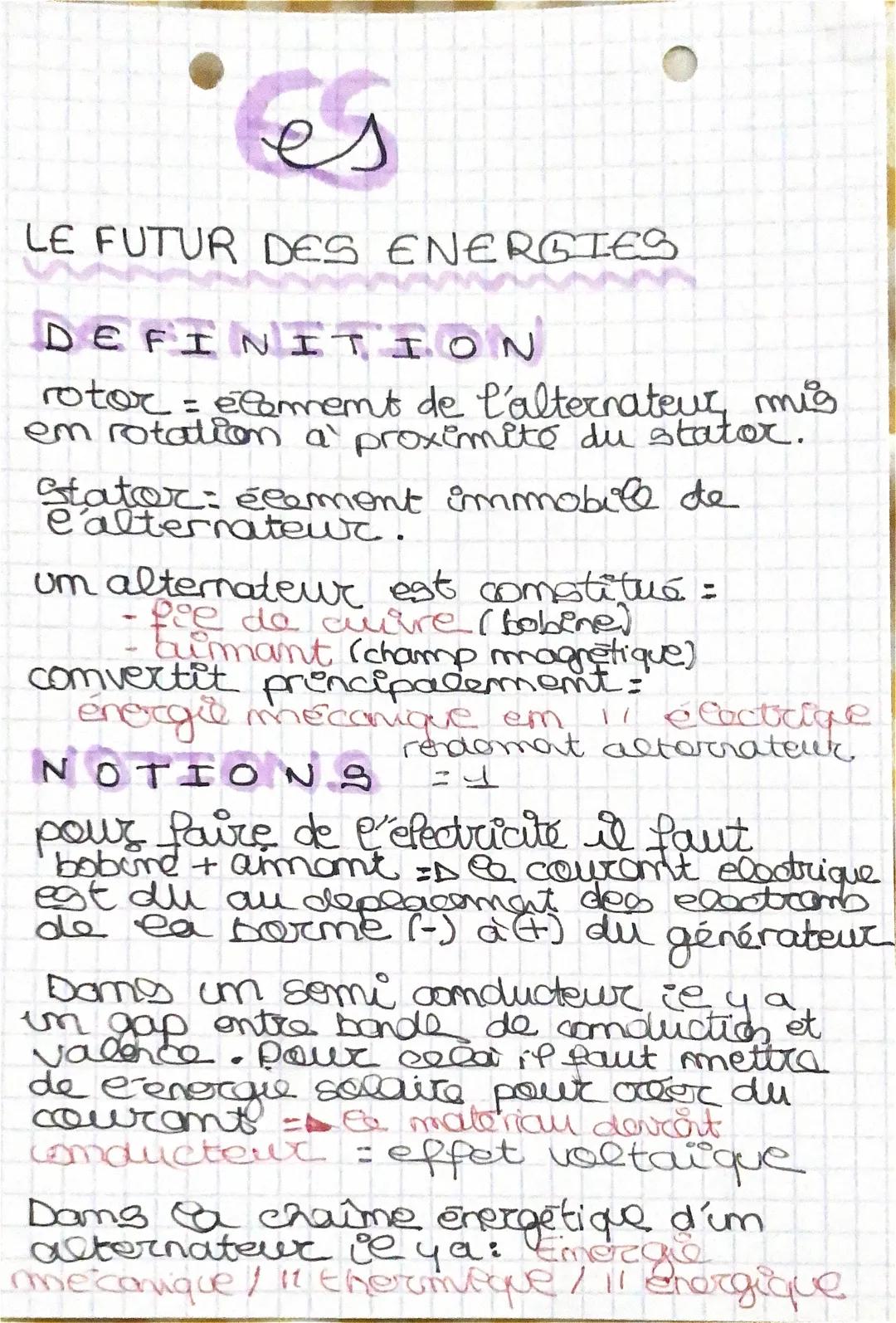 es
LE FUTUR DES ENERGIES
DEFINITION
rotor = ecomment de l'alternateur, mis
em rotation à proximité du stator.
Stator: eeement immobile de
l'