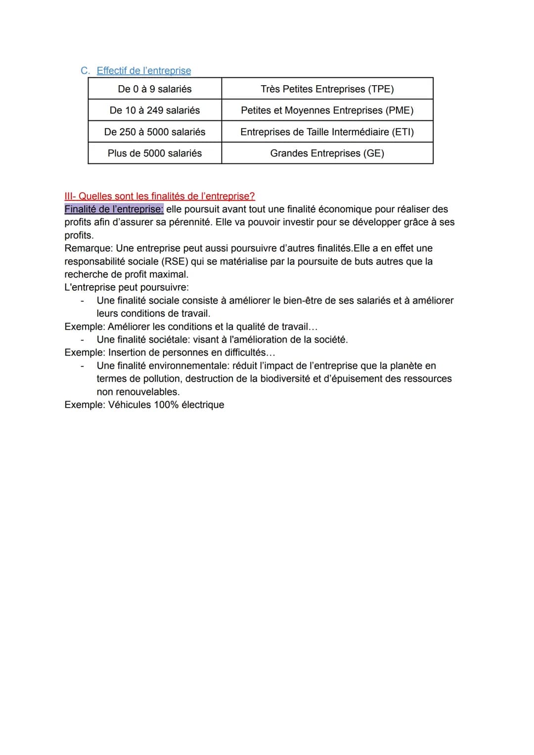 Thème 1: A la rencontre du management des organisations
Chapitre 2: Comment identifier les critères et spécificités d'une entreprise privée 