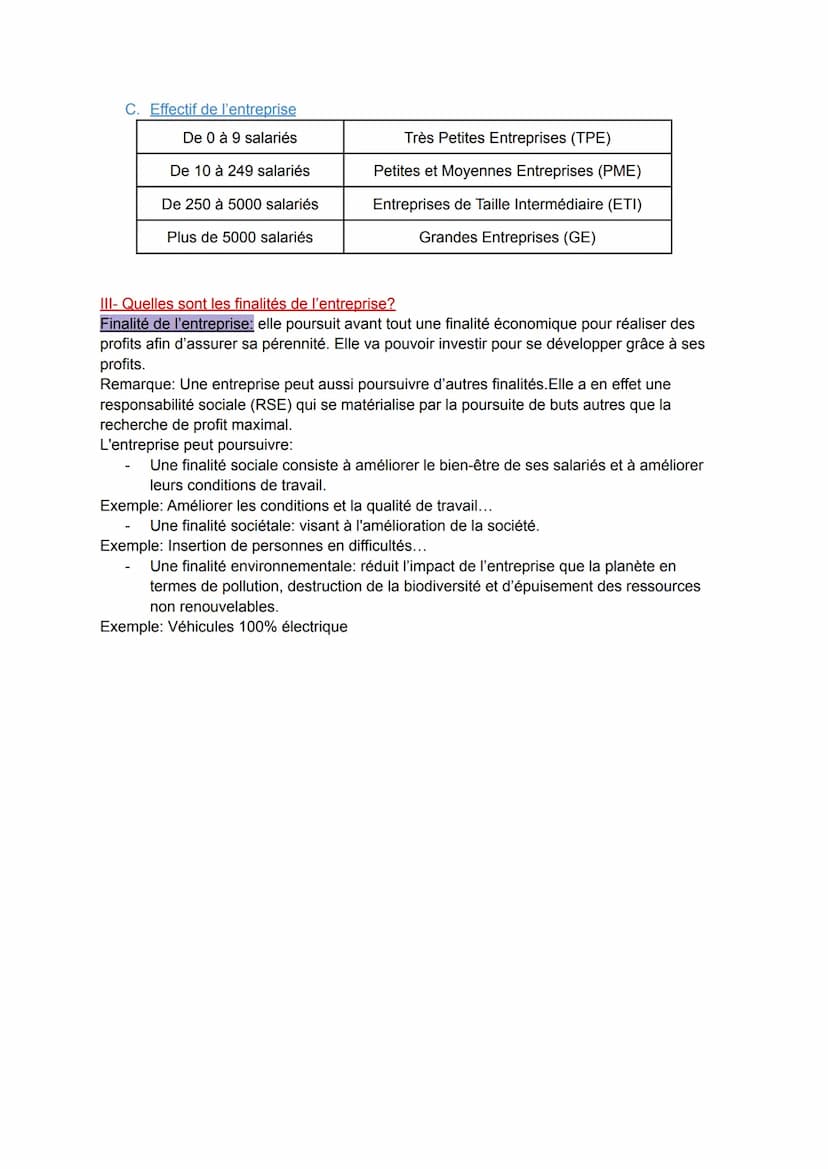 Thème 1: A la rencontre du management des organisations
Chapitre 2: Comment identifier les critères et spécificités d'une entreprise privée 