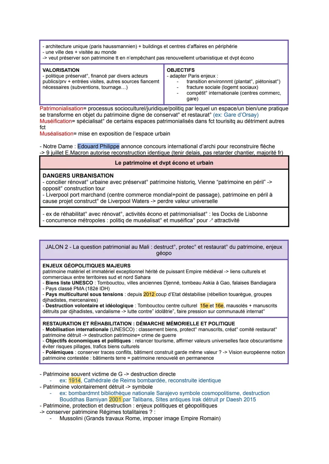 Thème 4 : IDENTIFIER, PROTÉGER ET VALORISER LE PATRIMOINE
: ENJEUX GÉOPOLITIQUES
INTRODUCTION
A. QU'EST CE QUE LE PATRIMOINE ?
- A l'origine