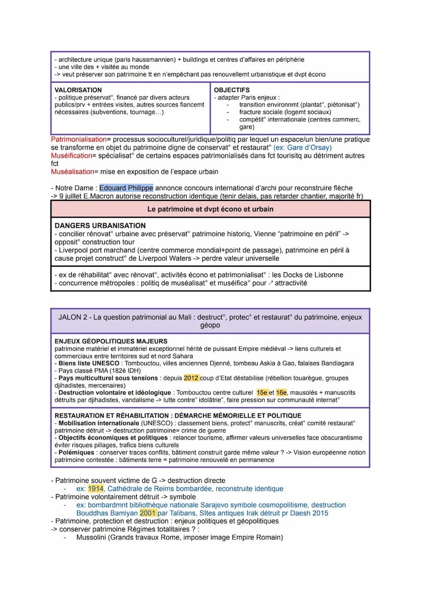 Thème 4 : IDENTIFIER, PROTÉGER ET VALORISER LE PATRIMOINE
: ENJEUX GÉOPOLITIQUES
INTRODUCTION
A. QU'EST CE QUE LE PATRIMOINE ?
- A l'origine