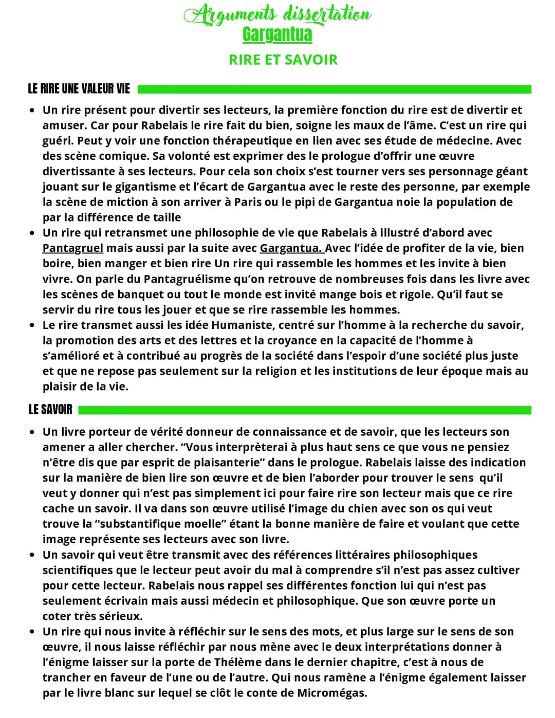 agrument dissertation gargantua