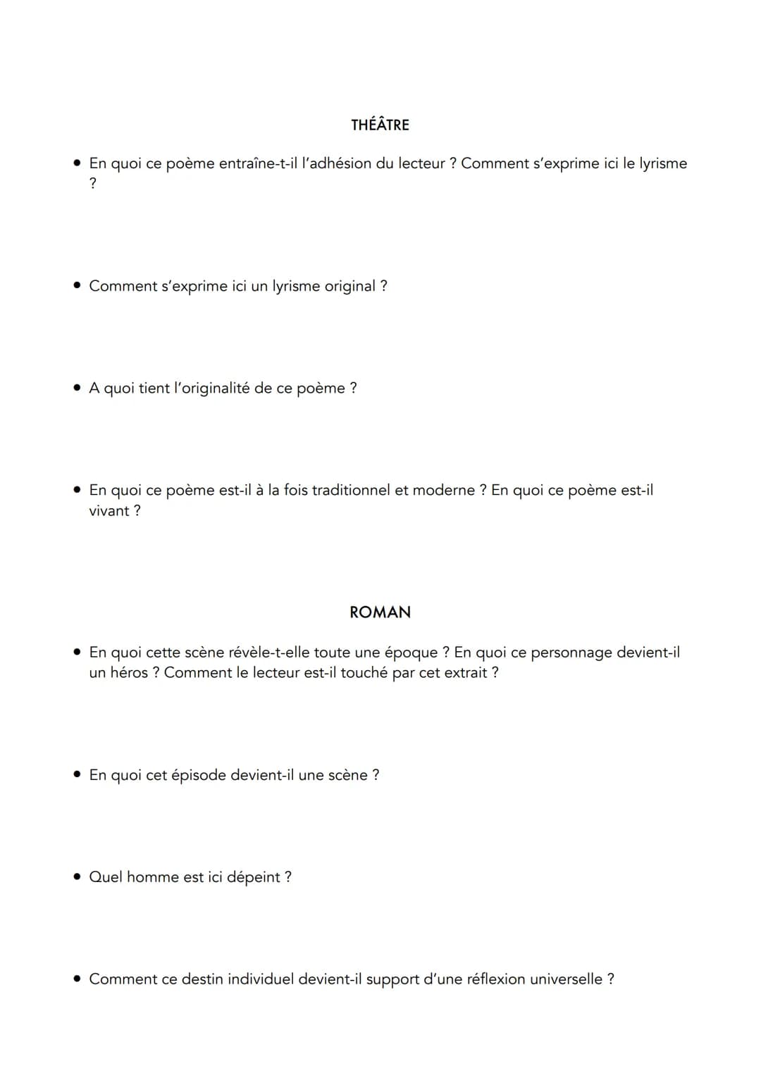 THÉÂTRE
• En quoi ce poème entraîne-t-il l'adhésion du lecteur ? Comment s'exprime ici le lyrisme
?
• Comment s'exprime ici un lyrisme origi