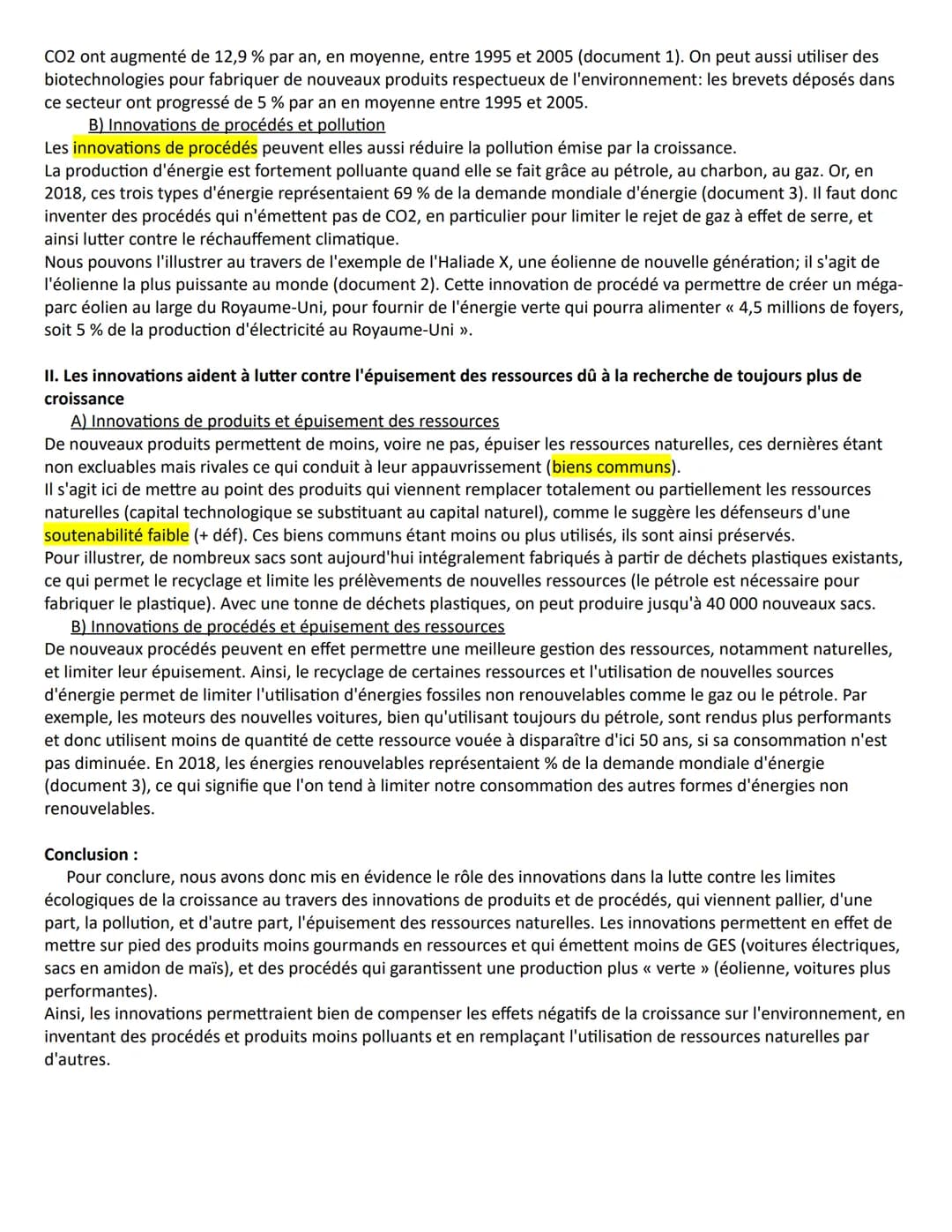 Activité spécifique n°2 ( en lien avec le chapitre sur la croissance et l'environnement)
Exercice d'application pour une EC1 :
●
→ Conseils 