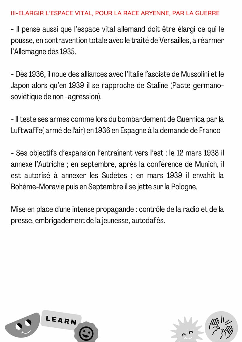 5
REGIME NAZI
I- LES NAZIS AU POUVOIR
●
• À la fin de la Première Guerre mondiale, L'Allemagne devient la
République de Weimar. Dans les ann