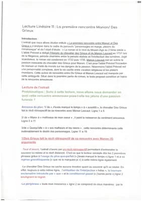 Know Analyse lineaire la première rencontre entre Manon et Des Grieux  thumbnail