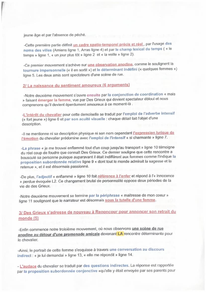 Lecture Linéaire 11: La première rencontre Manon/ Des
Grieux
Introduction :
L'extrait que nous allons étudier intitulé « La première rencont