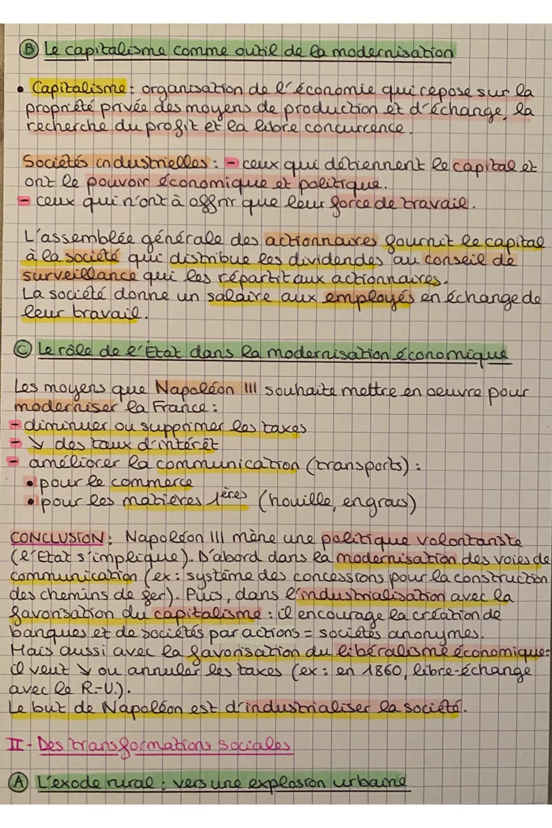 HISTOIRE
Chap 4: L'industrialisation et l'accélération des transformat
économiques et sociales en France.
Comment l'industrialisation et l'u