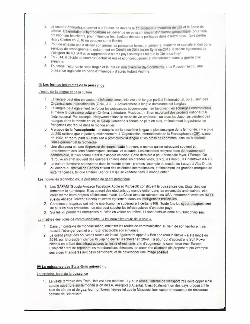THEME 2: ANALYSER LES DYNAMIQUES DES PUISSANCES INTERNATIONALES
I/ Introduction au thème
Dynamique changement, évolution positive ou négativ