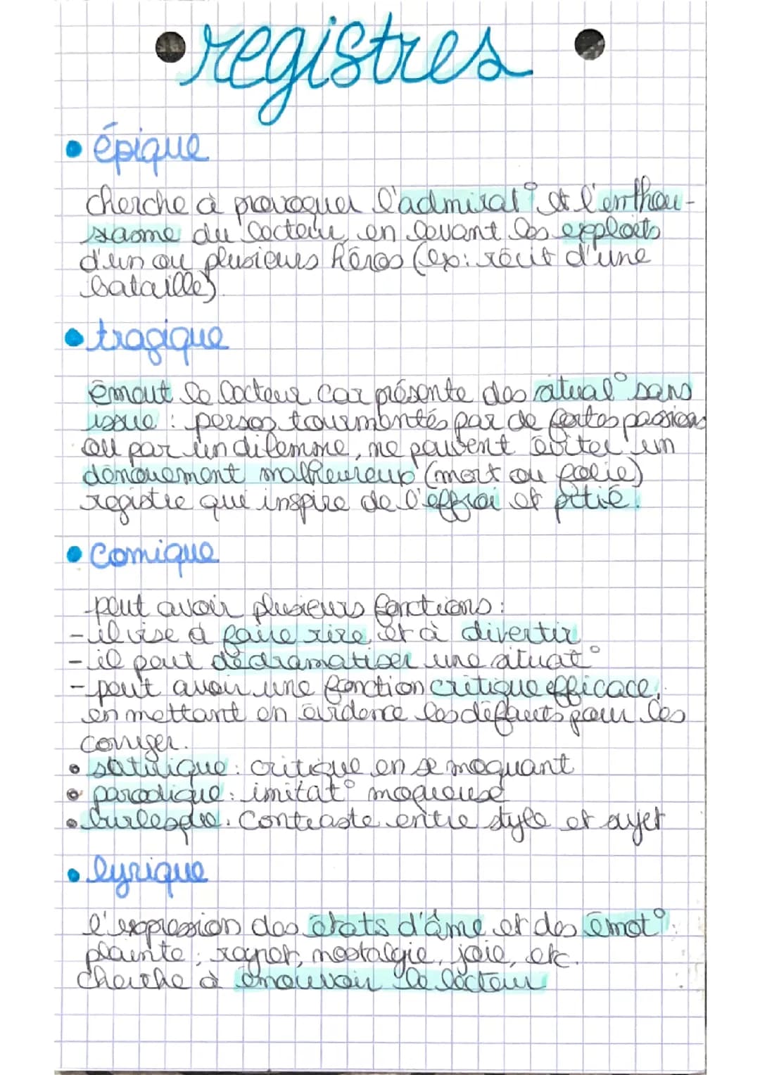 Registres littéraires 