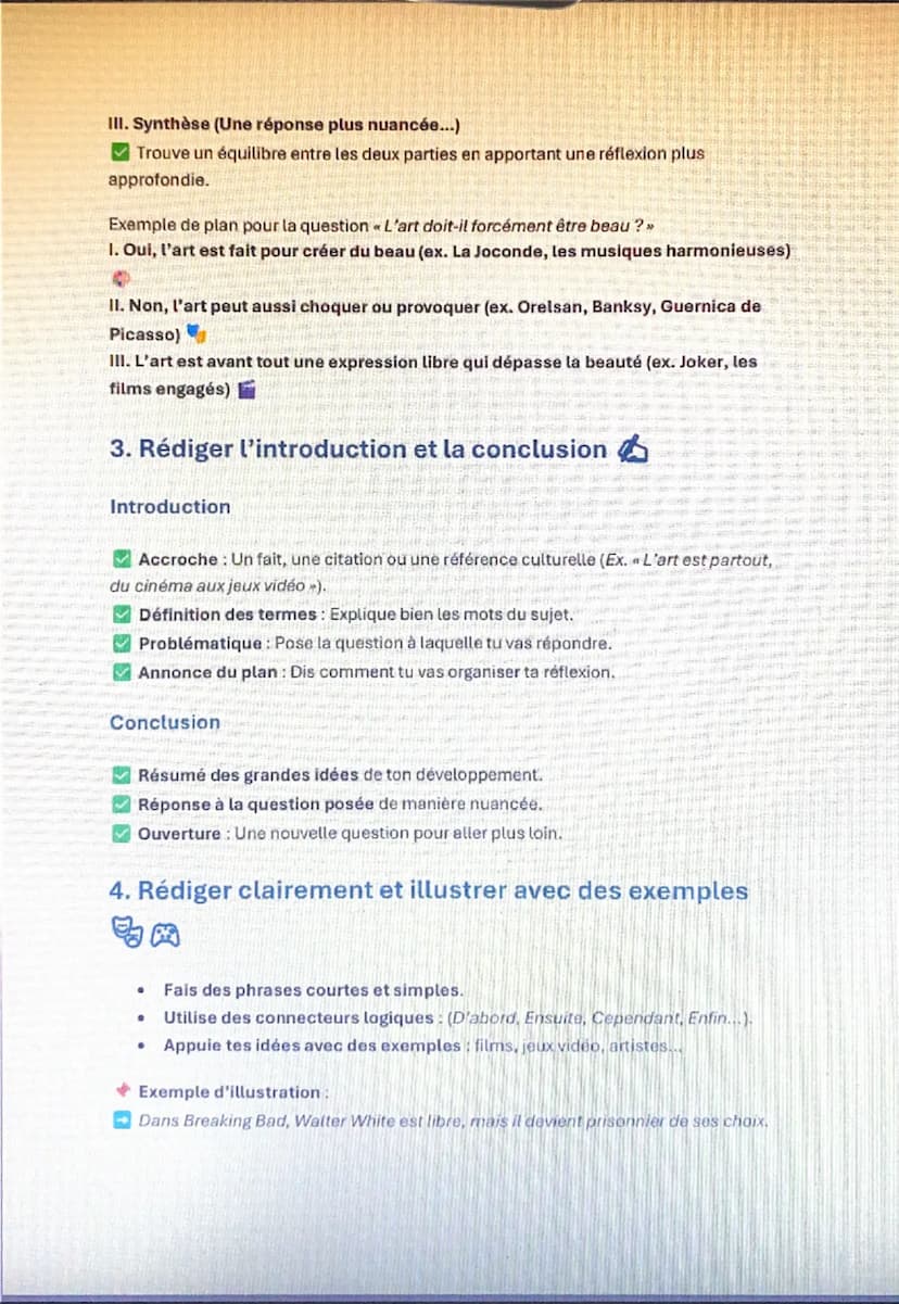 # Fiche 1: L'Art 1. Définition

L'art est une activité humaine qui vise à produire des œuvres ayant une dimension esthétique,
expressive ou 