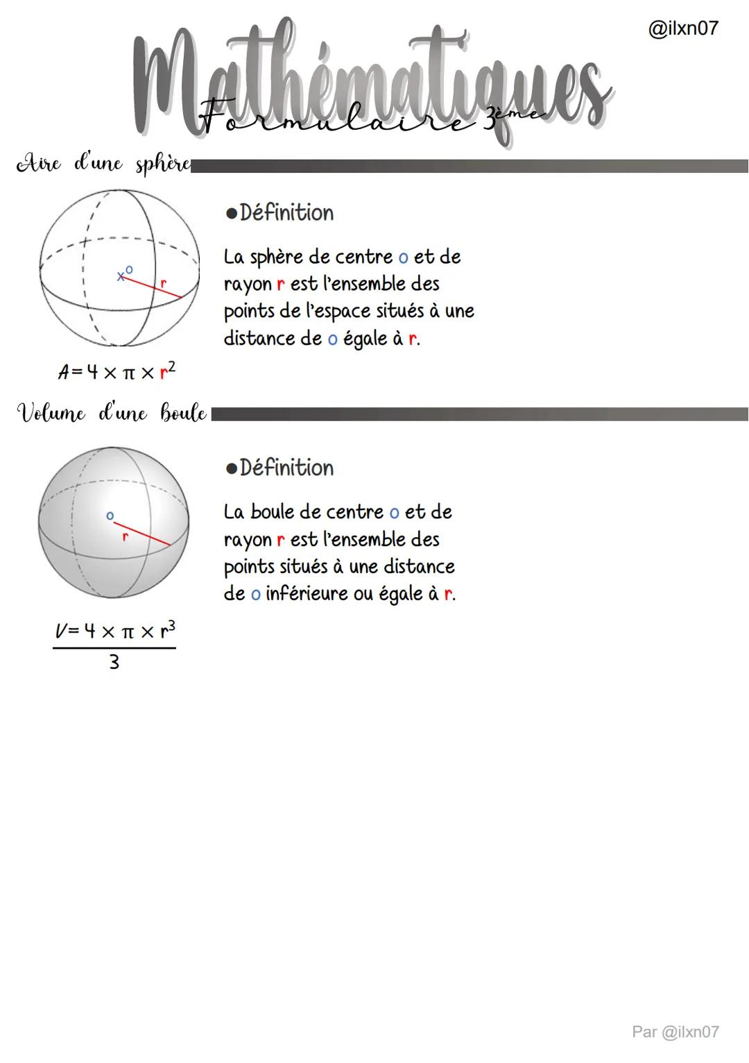 Périmètres et Aires des figures planes
●Le carré.
P = 4 x c
A = c²=CX C
1
P =
Mathématiques
Le triangle rectangle.
L
V=C³
Le cône
X
Le récta