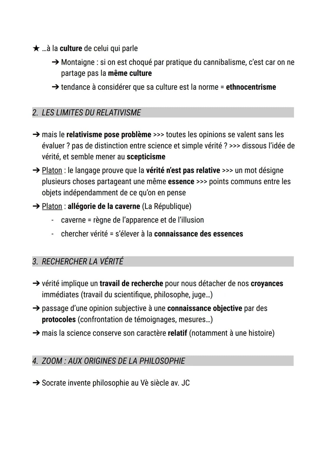 La vérité
définition vérité :
→ adéquation entre le discours et la réalité, entre ce que l'homme énonce et ce
qui est
➤ par exemple: la prop