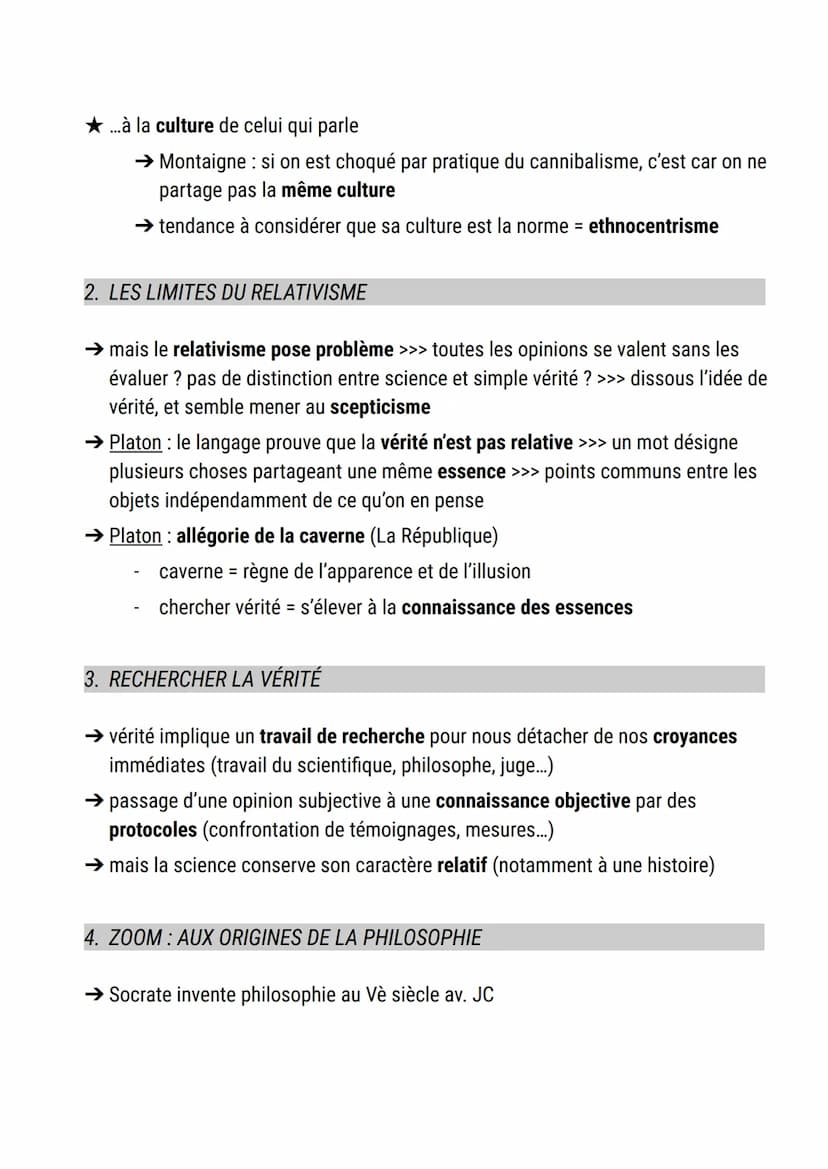 La vérité
définition vérité :
→ adéquation entre le discours et la réalité, entre ce que l'homme énonce et ce
qui est
➤ par exemple: la prop