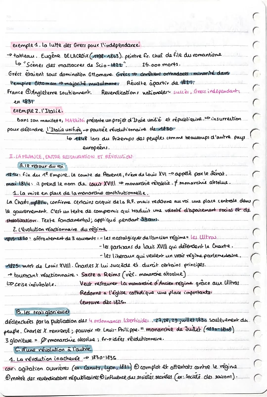 hirtoire
theme 1. chapitre 2. fiche révision.
L´'Europe, entre restauration et révolution
1814
INTRODUCTION.
1805-1815= Napoléon 1° domine l