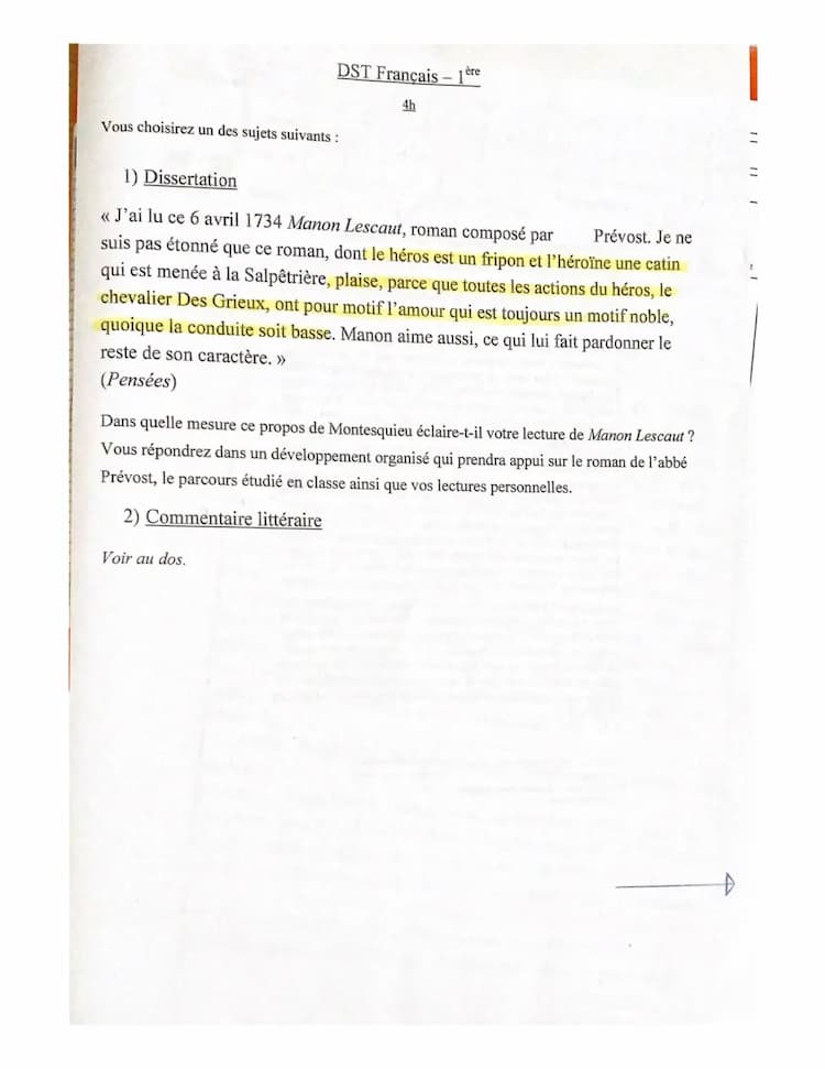 Know DISSERTATION MANON LESCAUT+ CONSIGNE  thumbnail