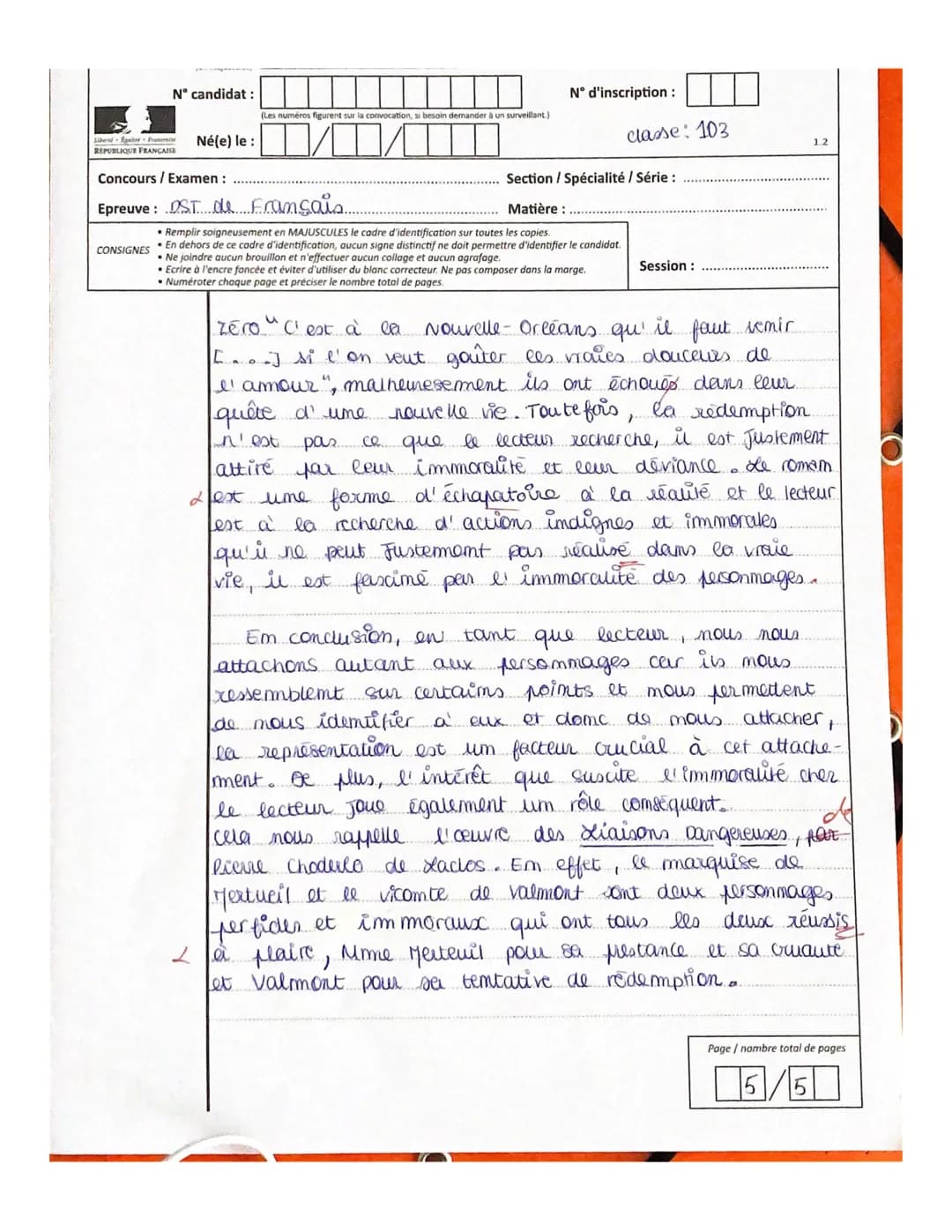 DST Français-
4h
Vous choisirez un des sujets suivants :
- 1ère
1) Dissertation
« J'ai lu ce 6 avril 1734 Manon Lescaut, roman composé par P