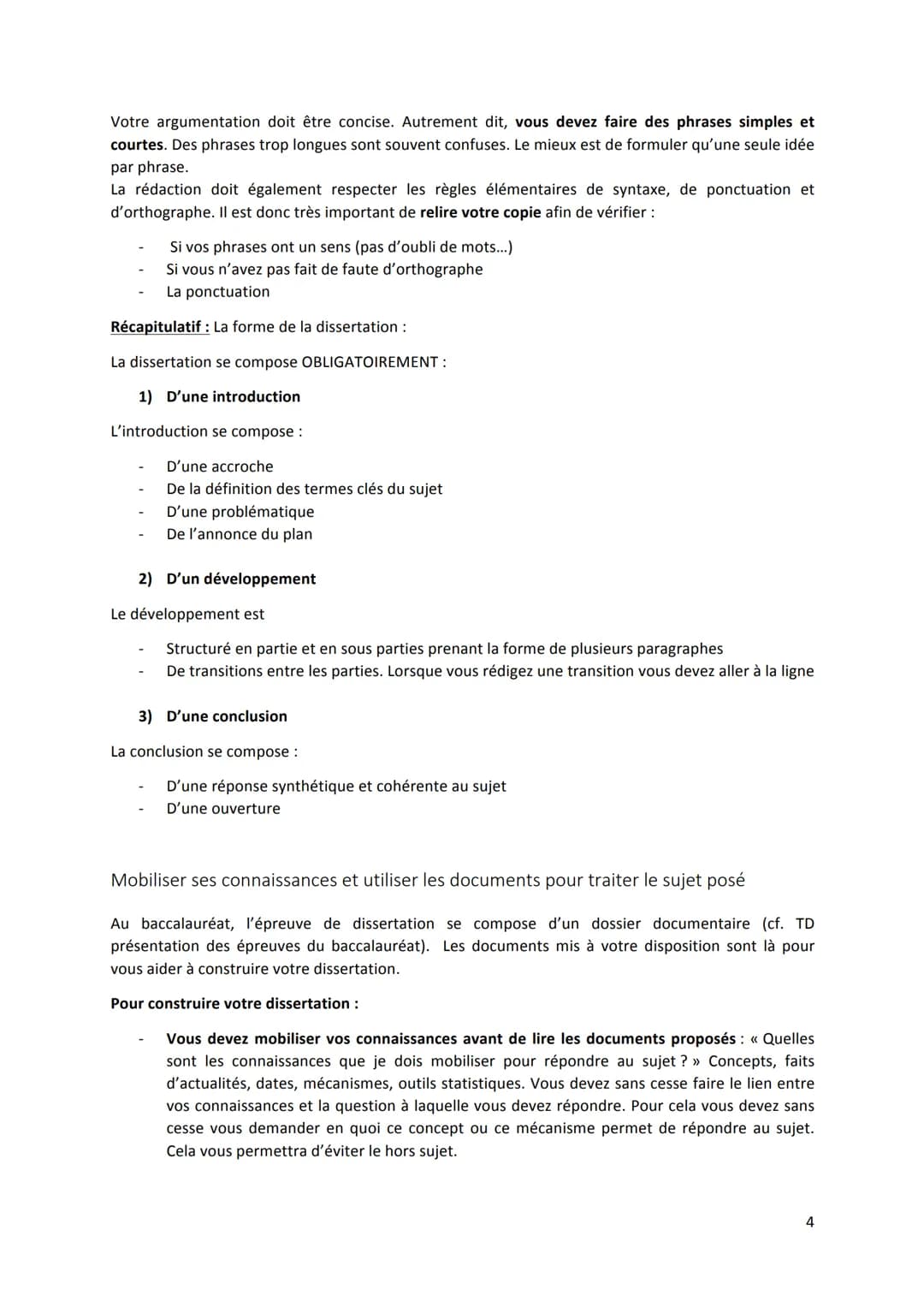 Règles de rédaction d'une dissertation en SES
La règle d'or en dissertation : Traiter le sujet, tout le sujet, rien que le
sujet
1) Traiter 