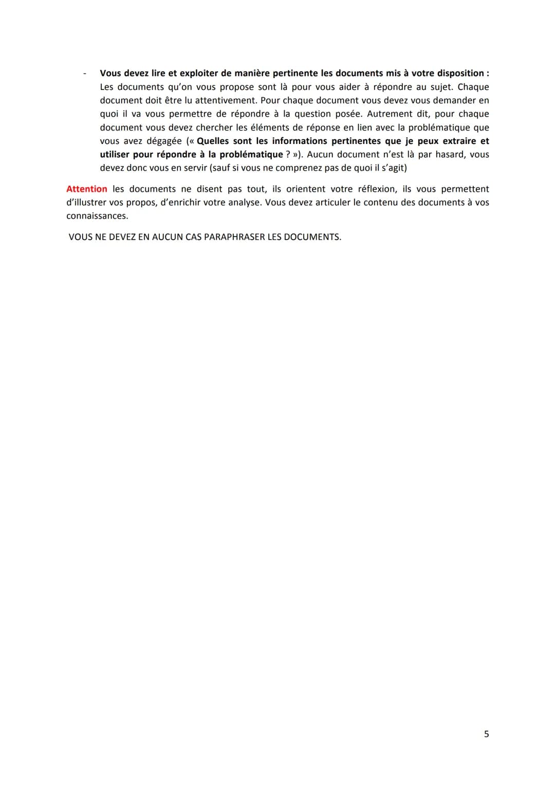 Règles de rédaction d'une dissertation en SES
La règle d'or en dissertation : Traiter le sujet, tout le sujet, rien que le
sujet
1) Traiter 