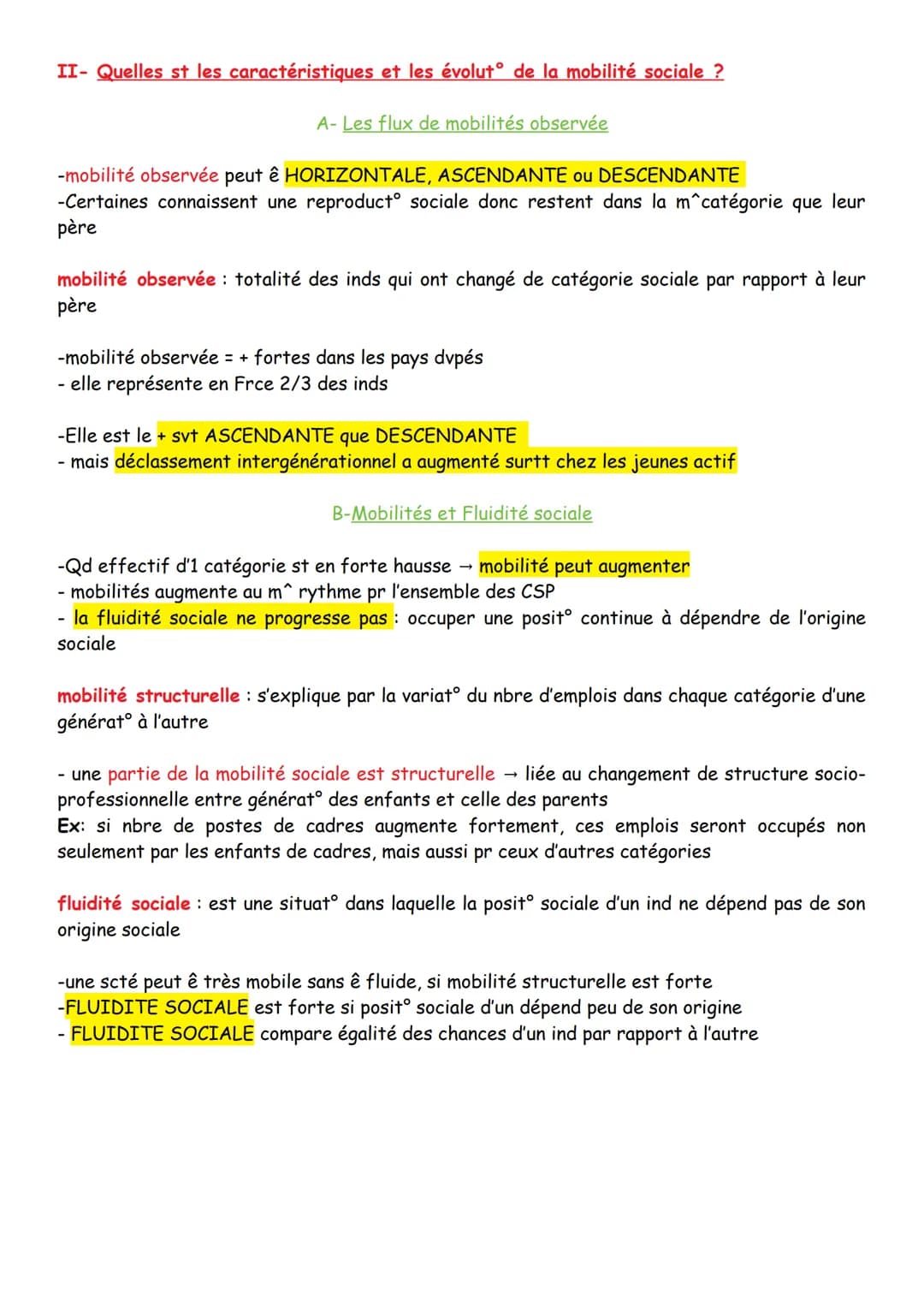 Chapitre 7:
Quels st les caractéristiques contemporaines
et les facteurs de la mobilité sociale ?
Mobilité sociale = fait pr 1 ind d'apparte