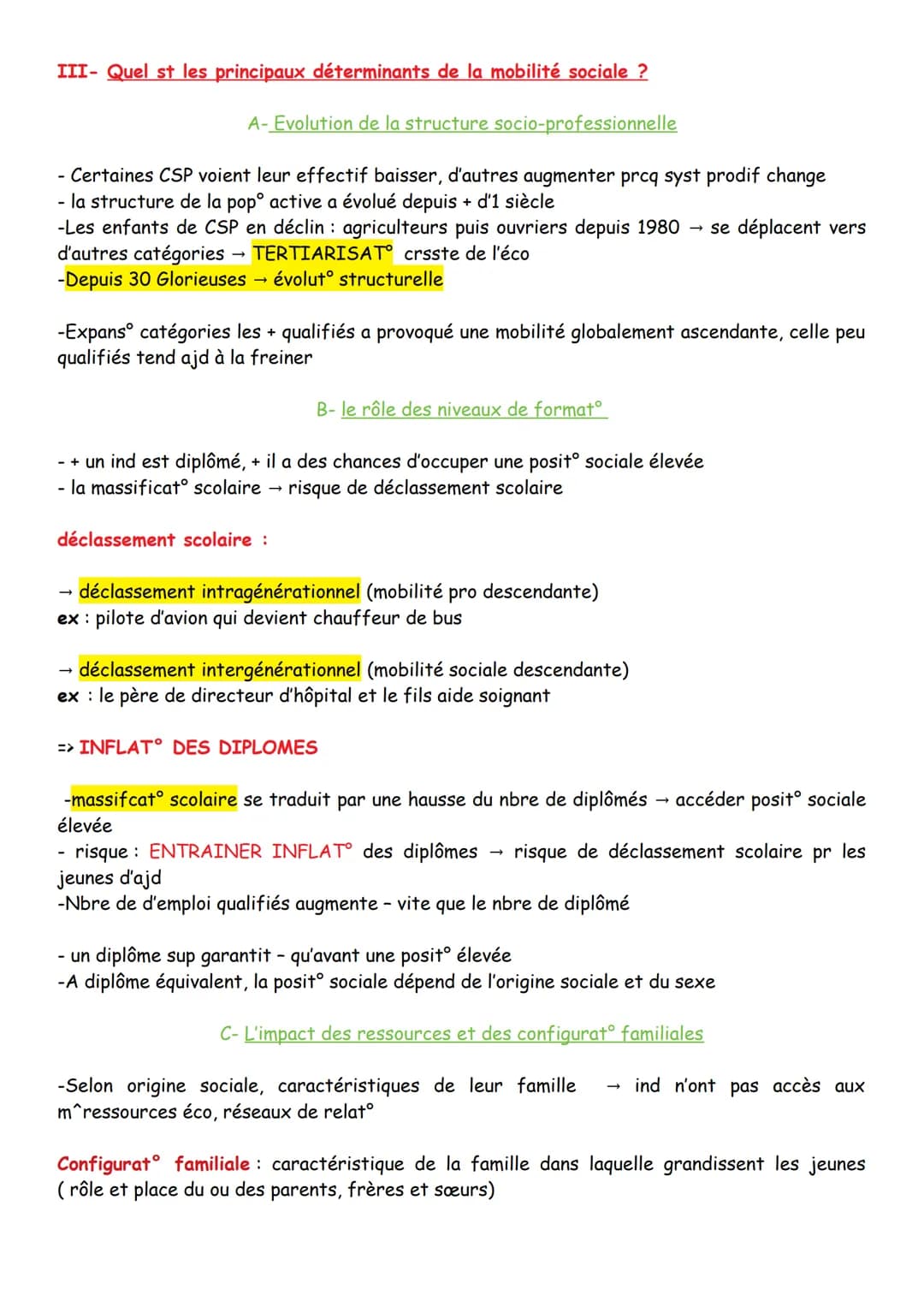 Chapitre 7:
Quels st les caractéristiques contemporaines
et les facteurs de la mobilité sociale ?
Mobilité sociale = fait pr 1 ind d'apparte