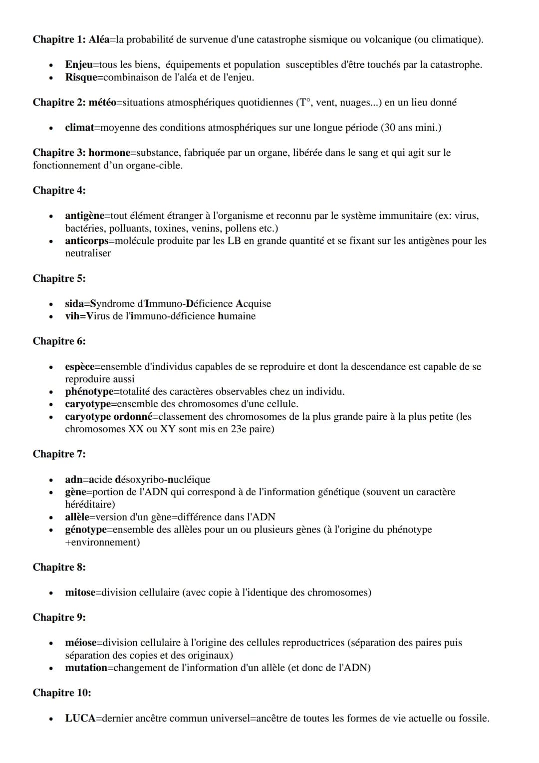 Chapitre 1: Aléa=la probabilité de survenue d'une catastrophe sismique ou volcanique (ou climatique).
Enjeu tous les biens, équipements et p