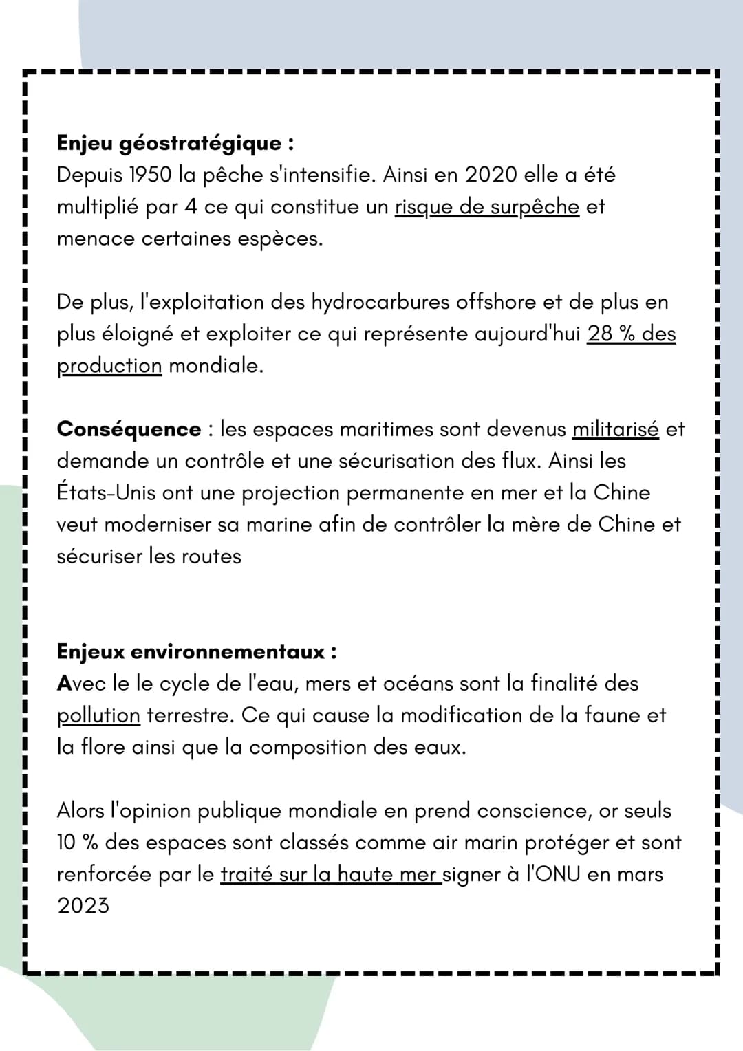 Thème 1 - Mers et Océans
Les mers et les océans sont devenu des moyens
d'échanges commerciaux mais aussi de communication par
les câbles sou