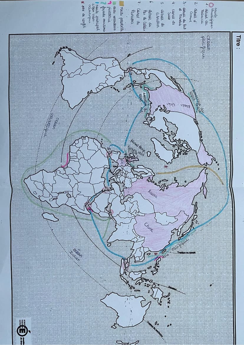 Thème 1 - Mers et Océans
Les mers et les océans sont devenu des moyens
d'échanges commerciaux mais aussi de communication par
les câbles sou