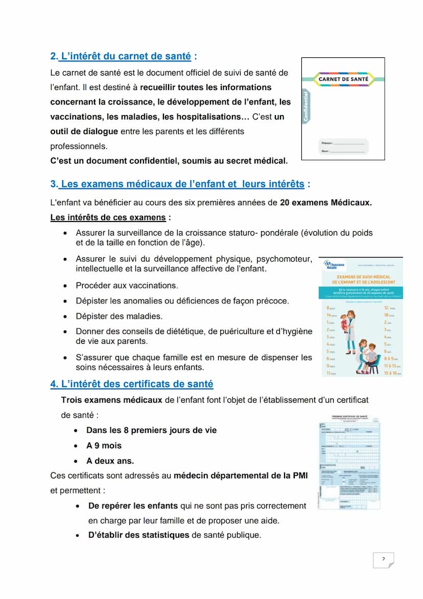 C2-02 BILAN. La Protection Maternelle Infantile (PMI)
Objectifs :
Présenter les objectifs et actions de la PMI
Présenter les documents de su