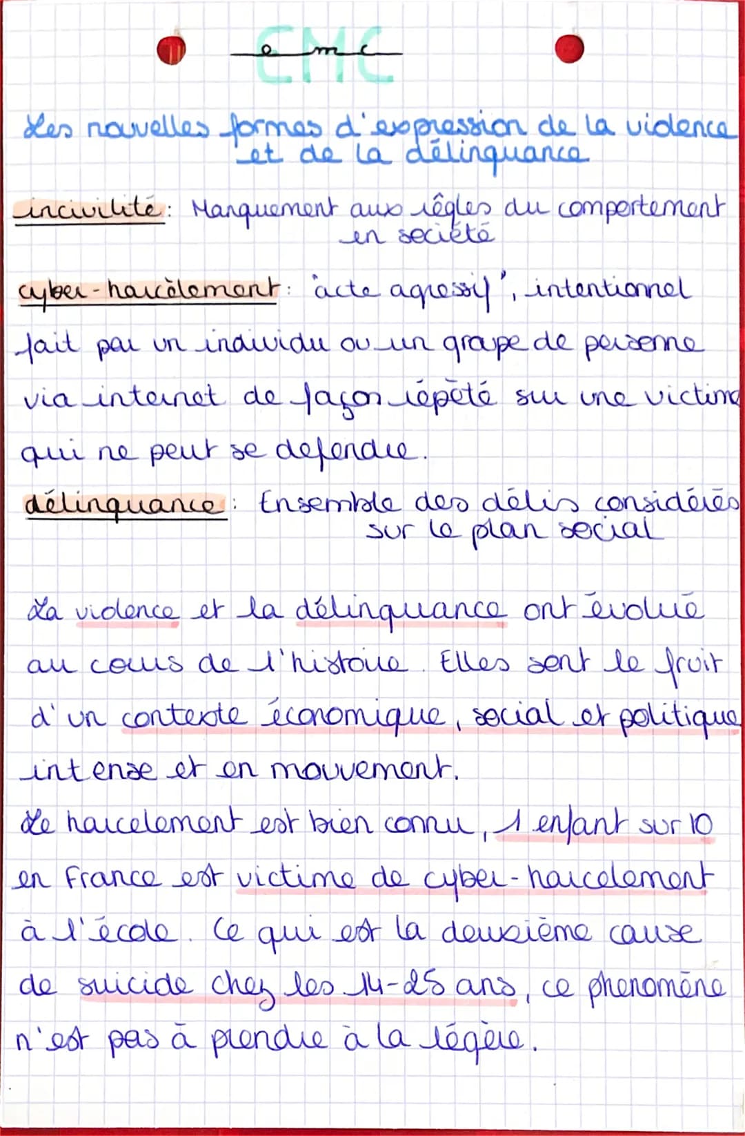 eme
Les nouvelles formes d'expression de la violence
et de la délinquance
incivilité: Manquement aux rêgles du comportement
in seciété
cyber