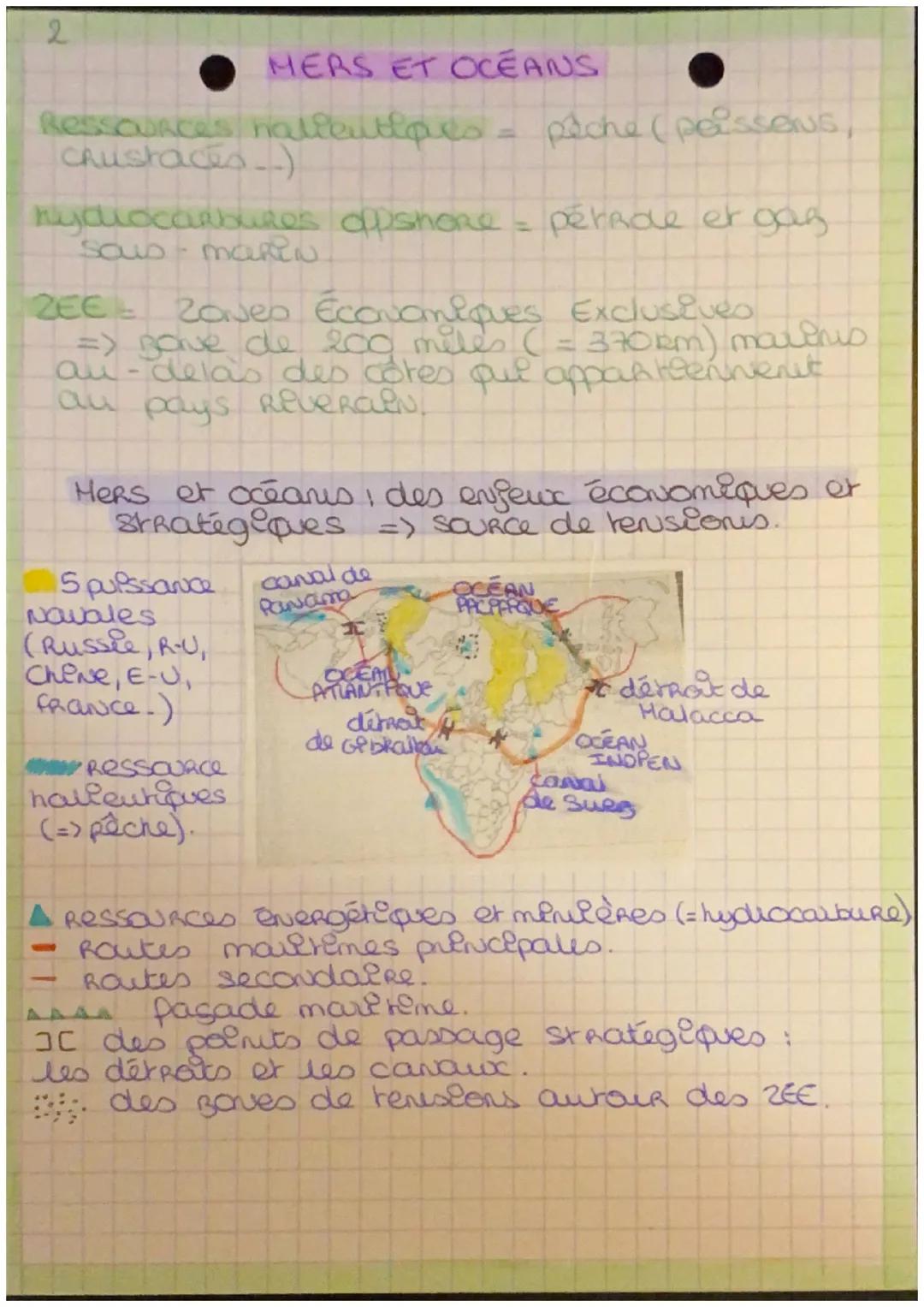 # MERS ET OCEANS

les mens et les océanes RecowRenet les 2
reens de la surface du globe terrestre
(70%).

Ils sont devenus des espaces majeu